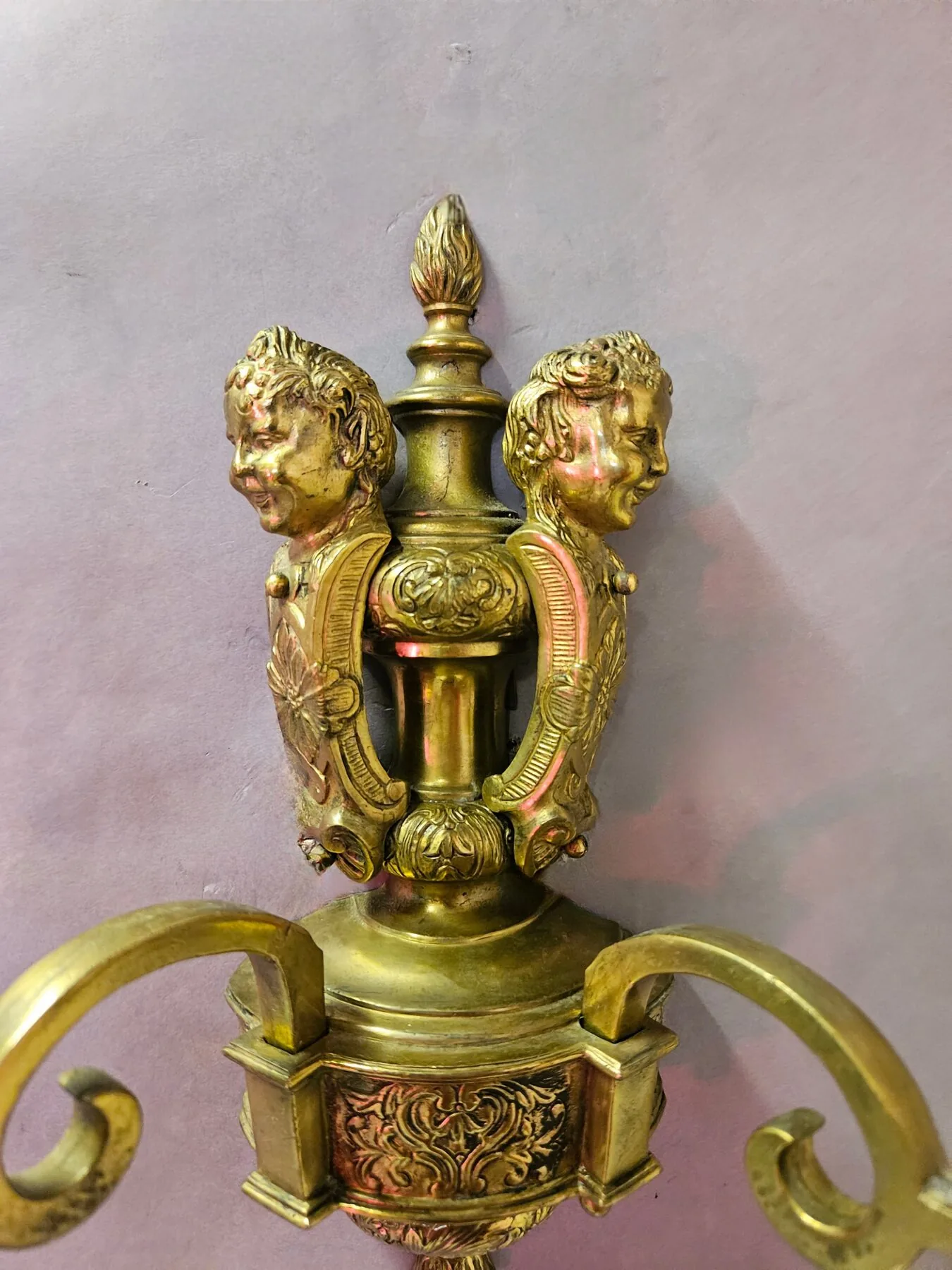 Pair Of 2-Arm Knole-Style Wall Lights, c. 1950 – view 2