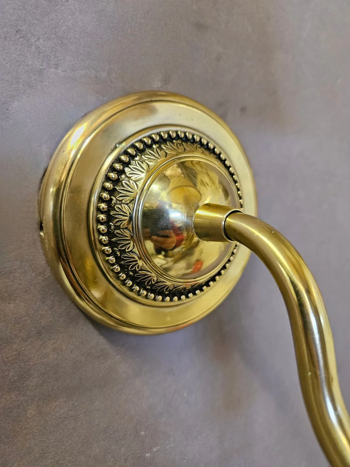 Set Of Six Single-Arm Brass Wall Lights With Shades, 1950 – view 2
