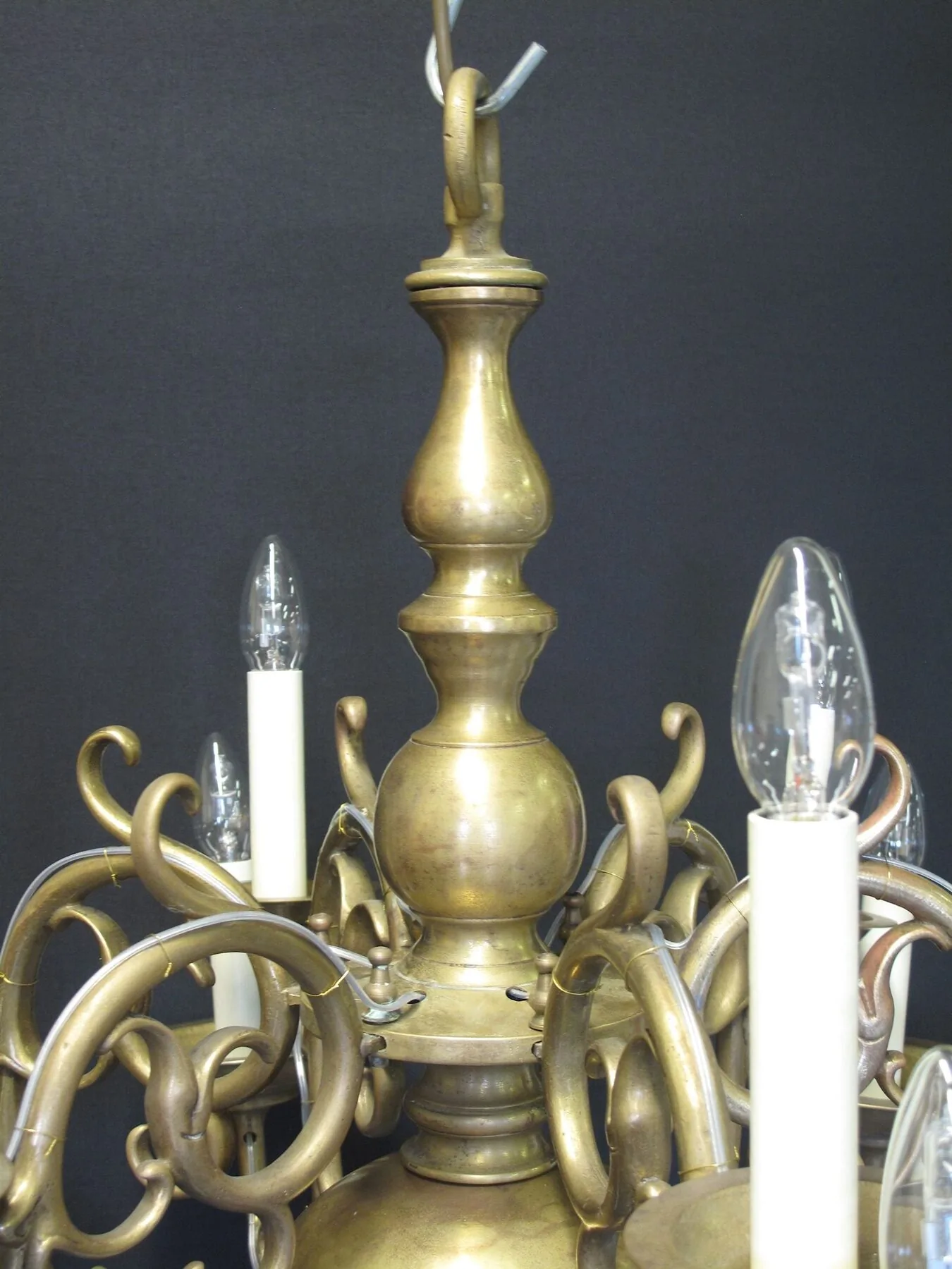 6-Arm & 12-Light Dutch-Style Chandelier, c. 1880 – view 2