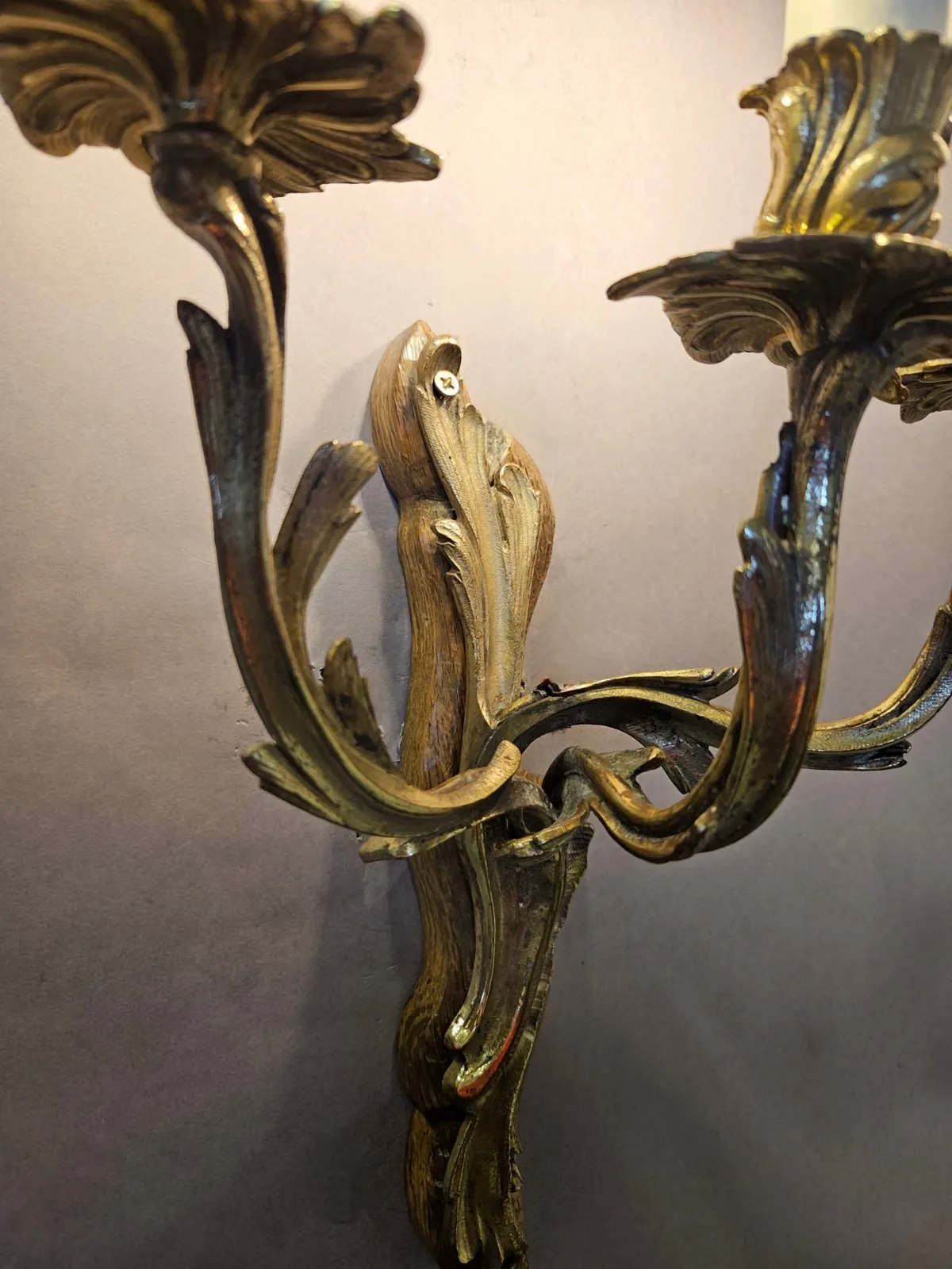 Pair Of 3-Arm Rococo Wall Lights, c. 1930 – view 3