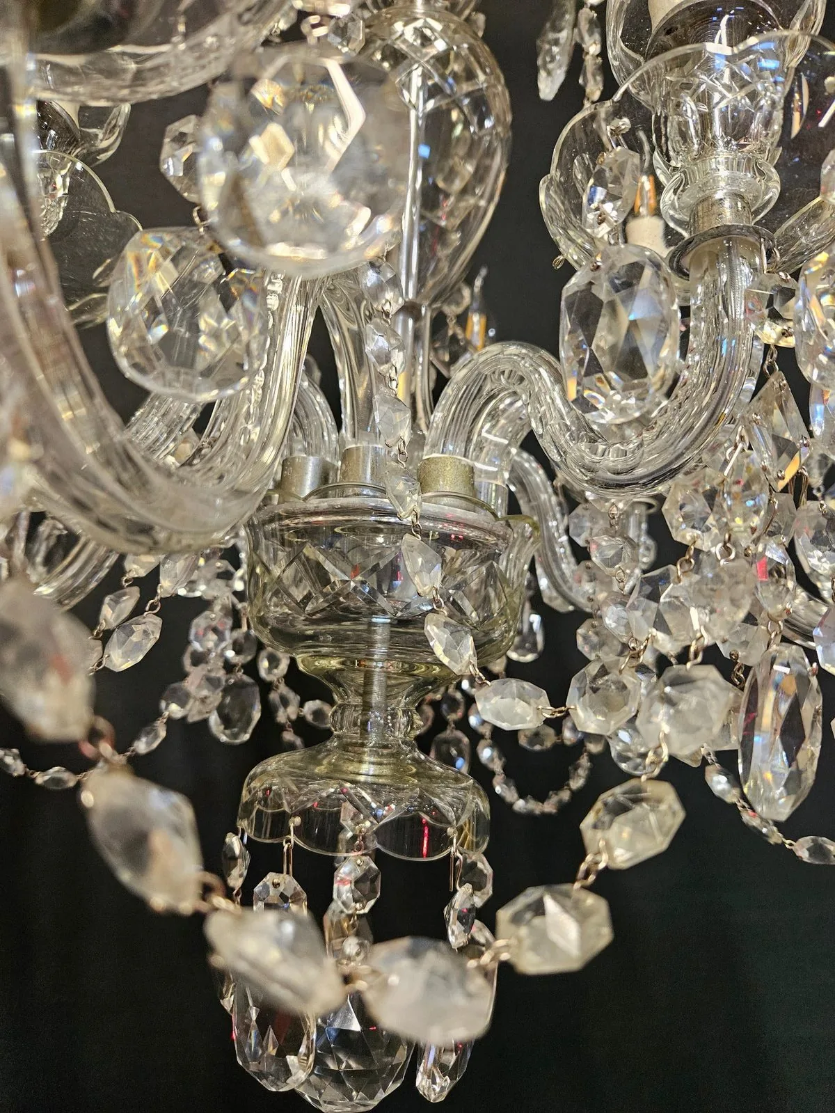 8-Arm Czech Chandelier, c. 1930 – view 3