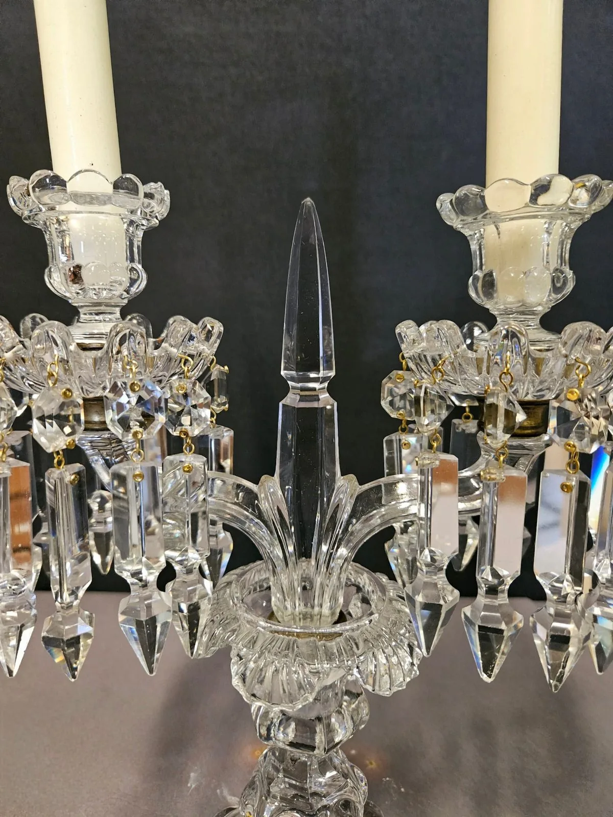 Pair Of Baccarat Candelabra, c. 1950 – view 3