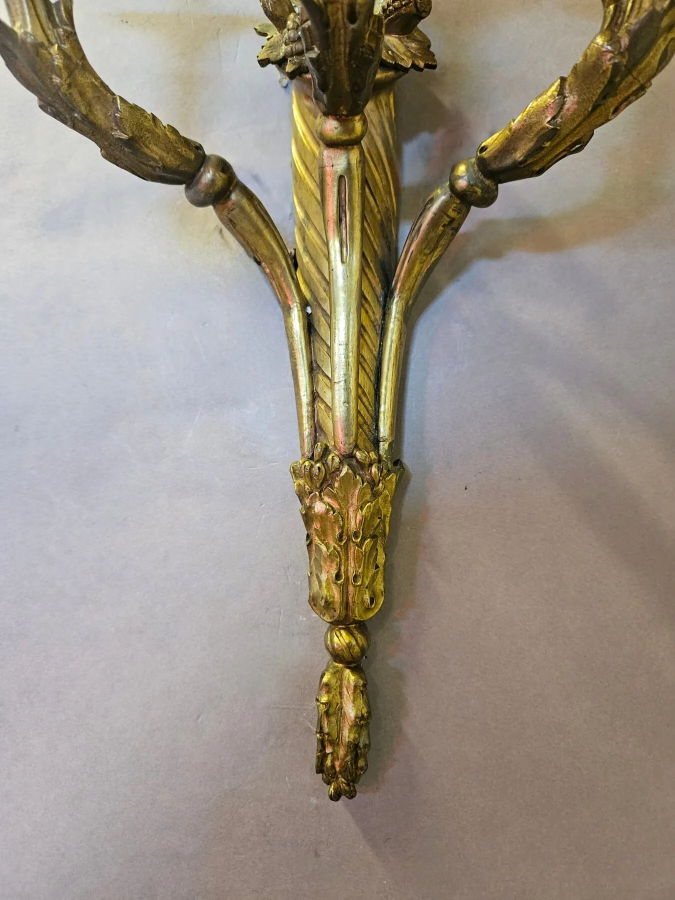 Pair Of 3-Arm Bow & Wreath Wall Lights, c. 1930 – view 3