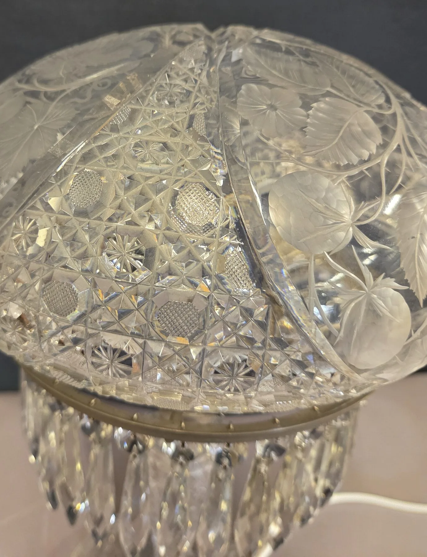 Cut-Glass Edwardian Lamp, c. 1910 – view 3