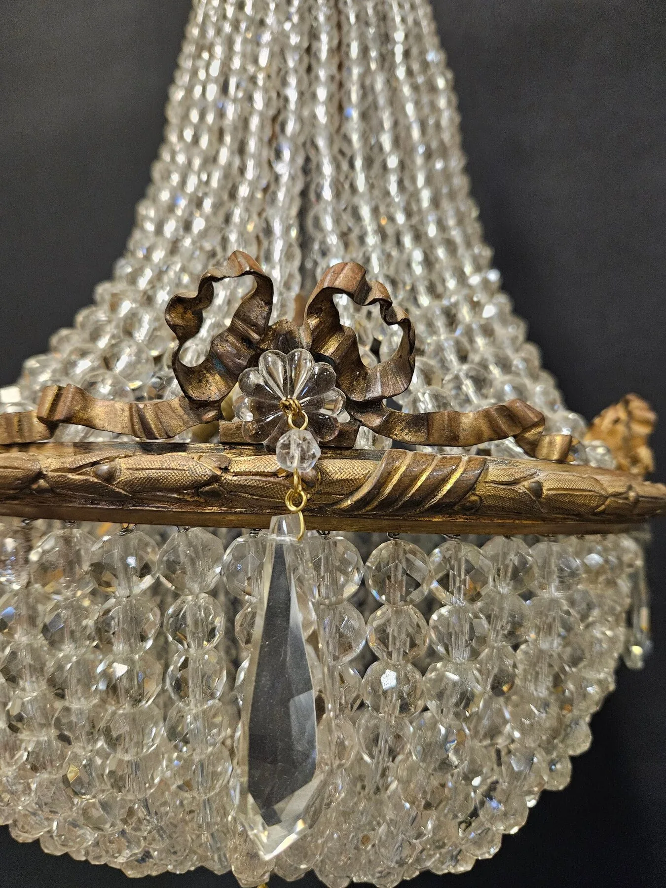 Small Tent & Bag Bead Chandelier, c. 1920 – view 3
