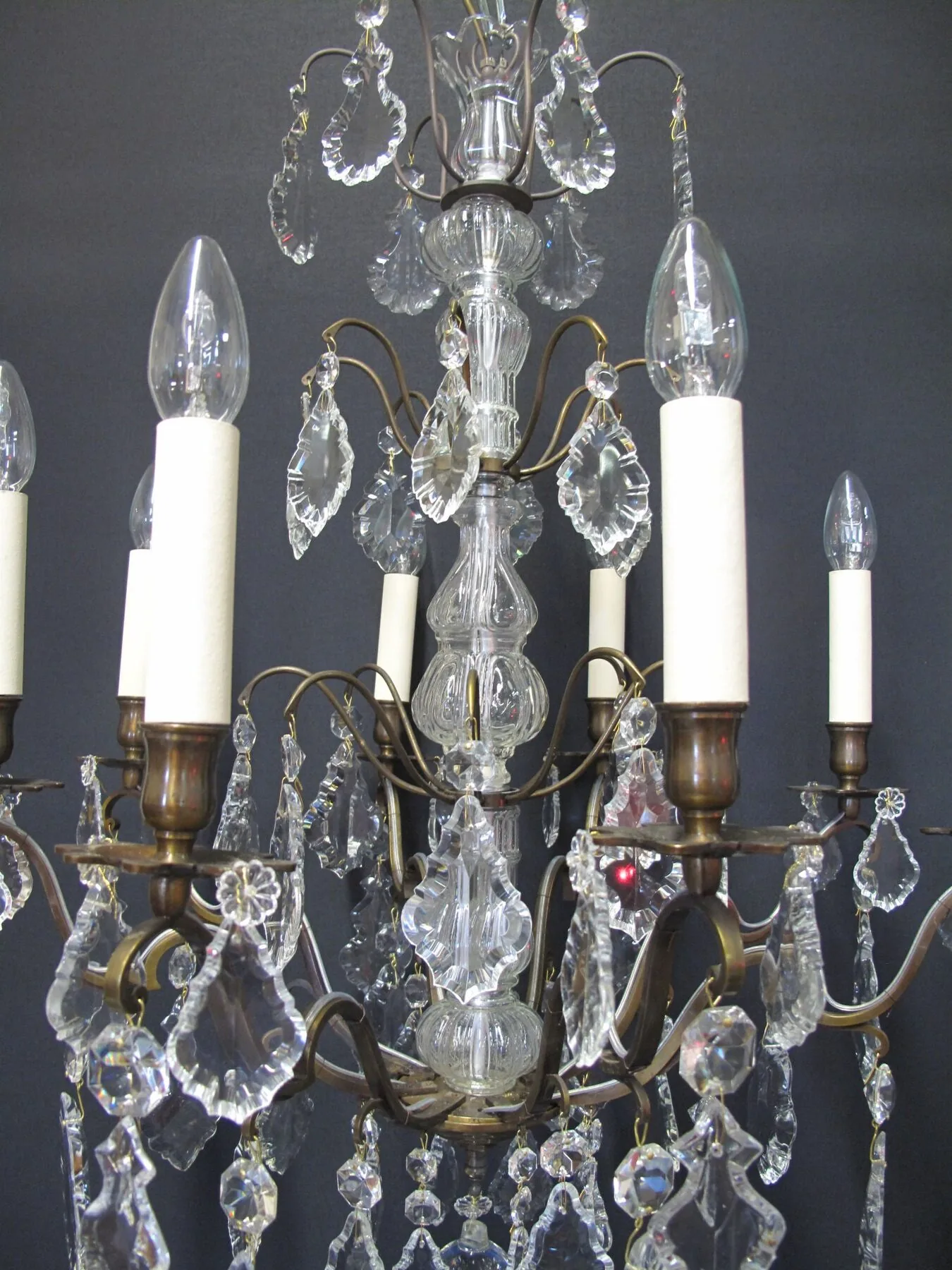 8-Arm Bronzed French Chandelier, c. 1920 – view 3