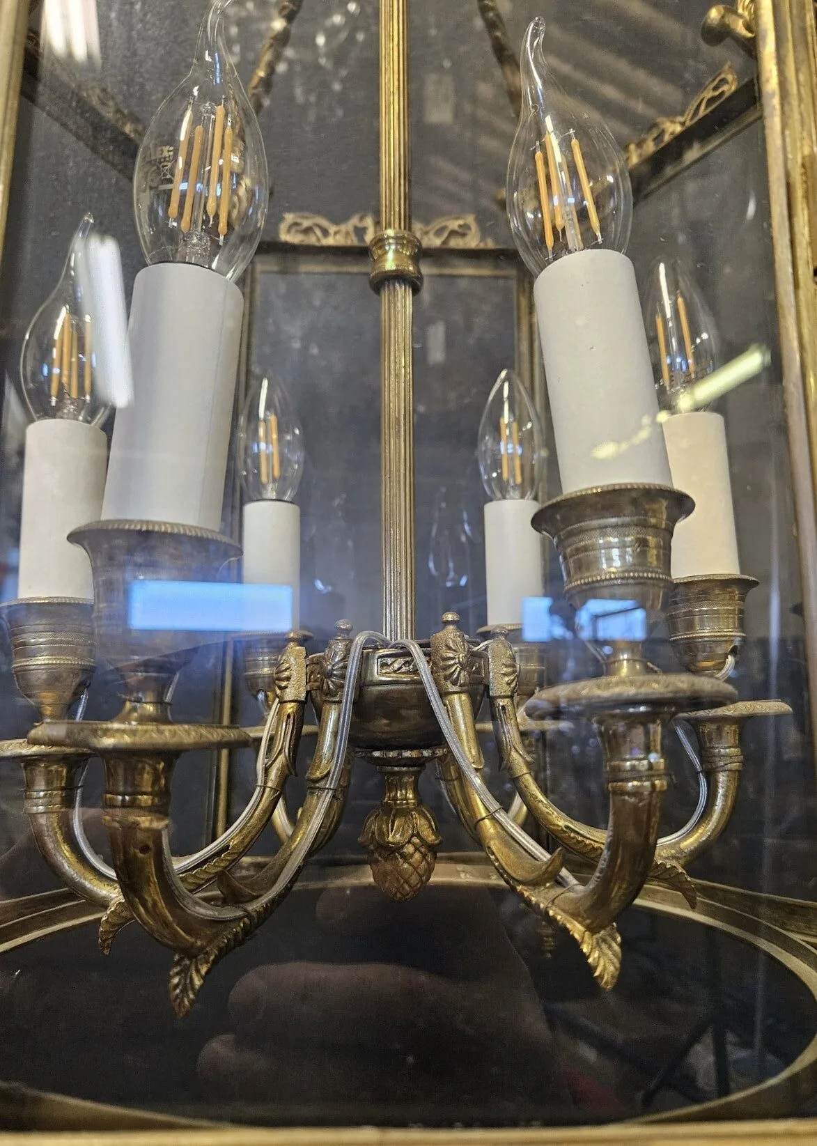 6-Sided Brass Lantern, c. 1820 – view 3