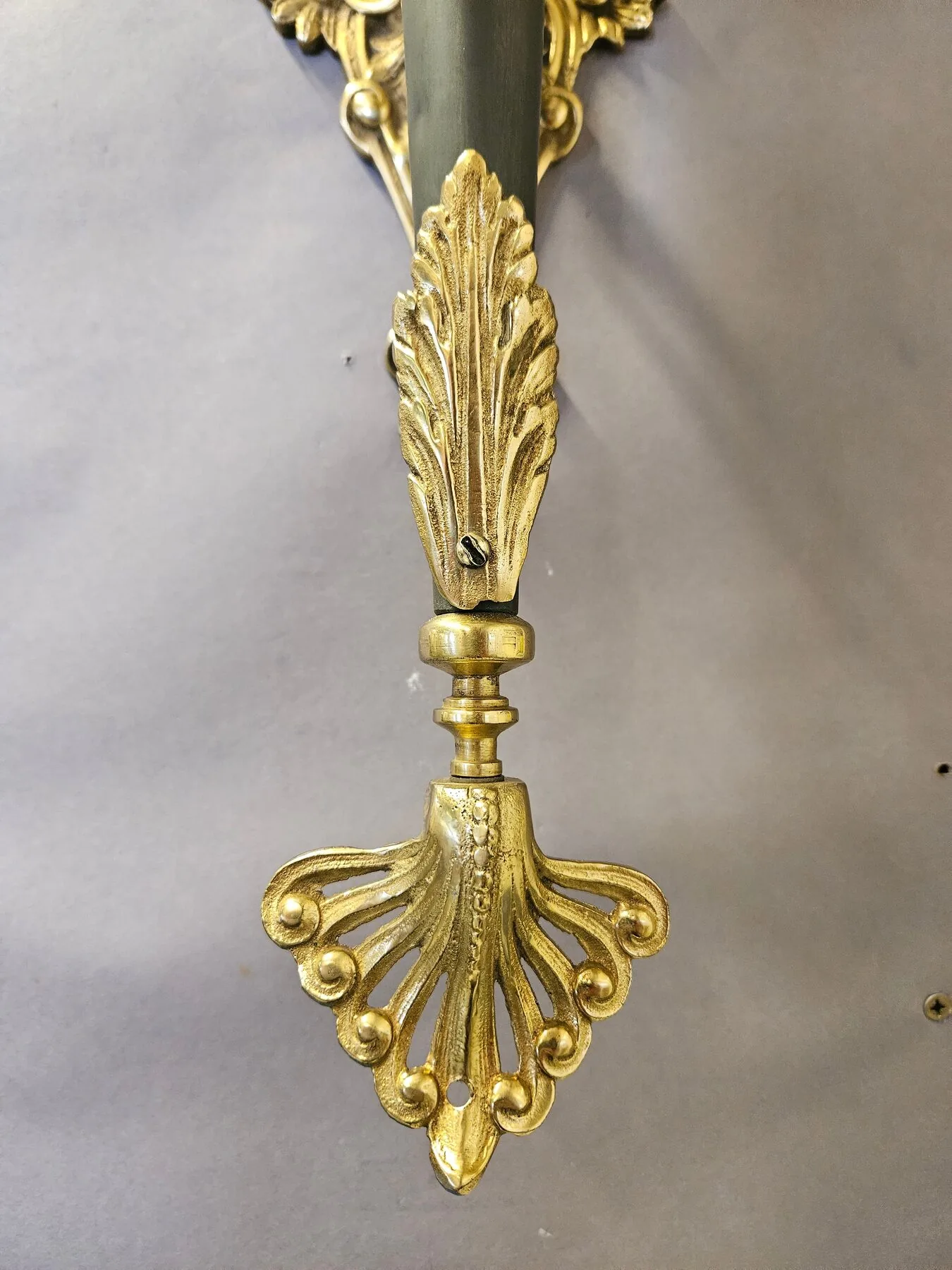 Large Pair Of Torch Wall Lights With Flambeau Shades, c. 1930 – view 4