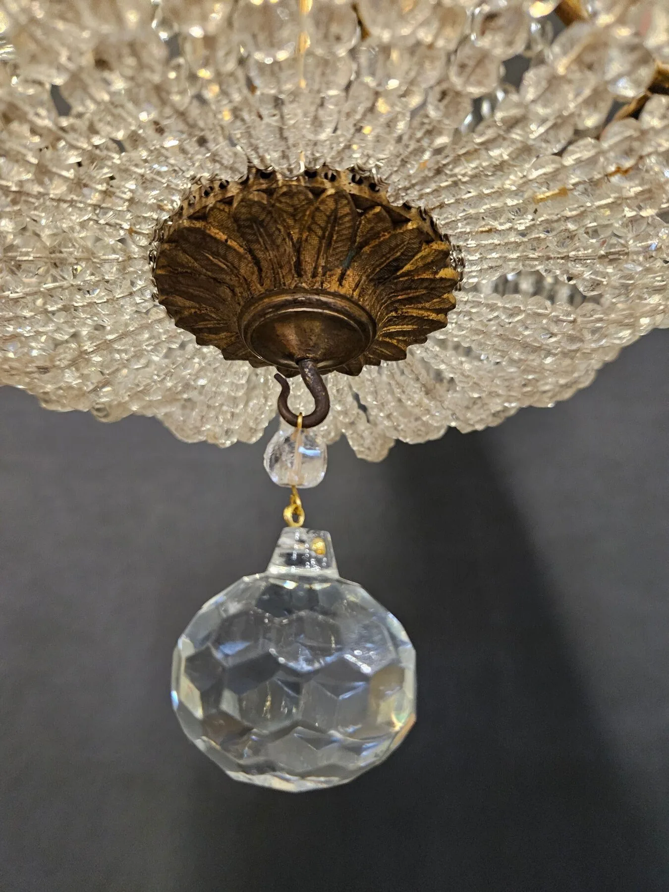 Small Tent & Bag Bead Chandelier, c. 1920 – view 4