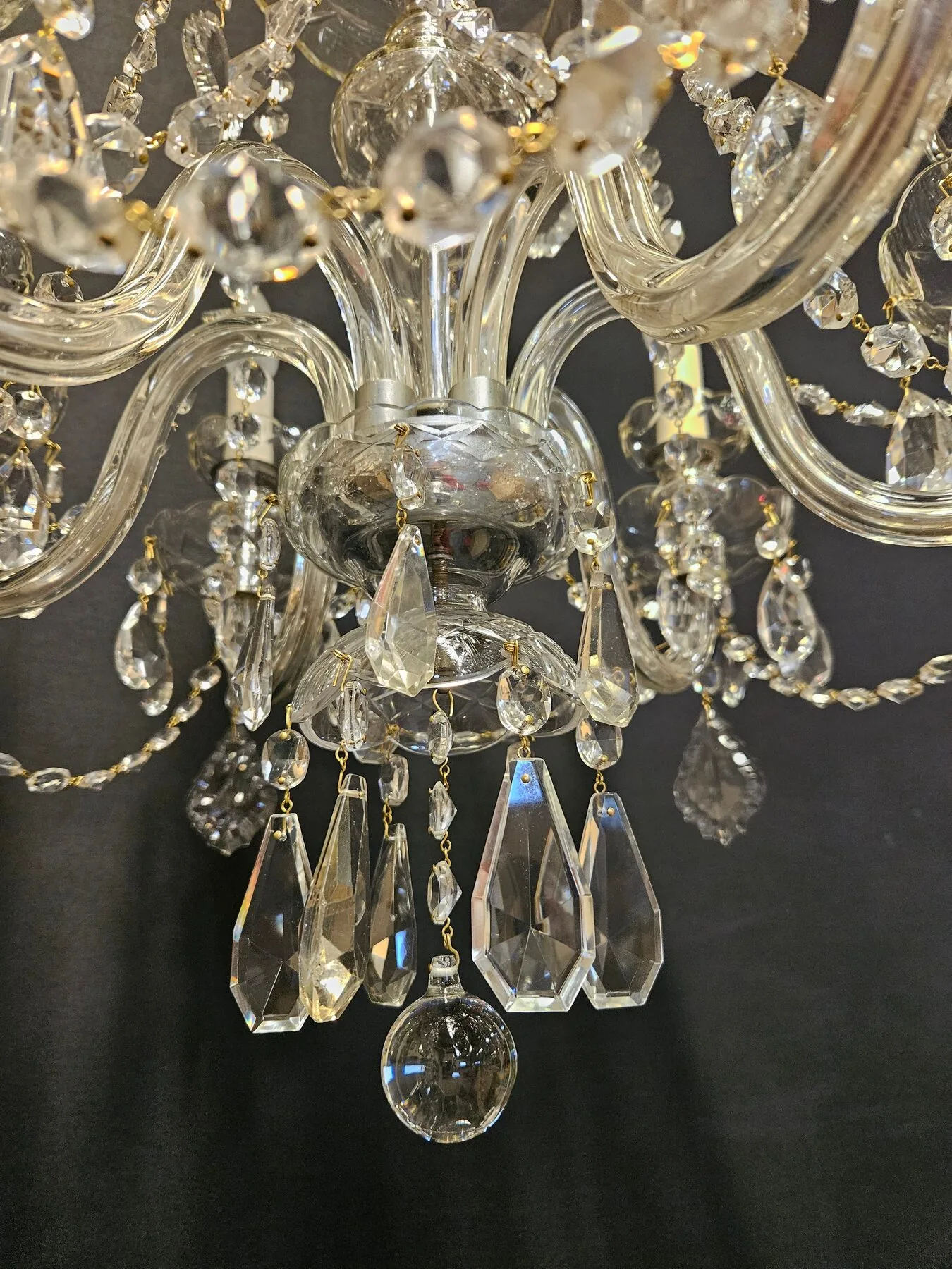 6-Arm Czech Chandelier, c. 1930 – view 4