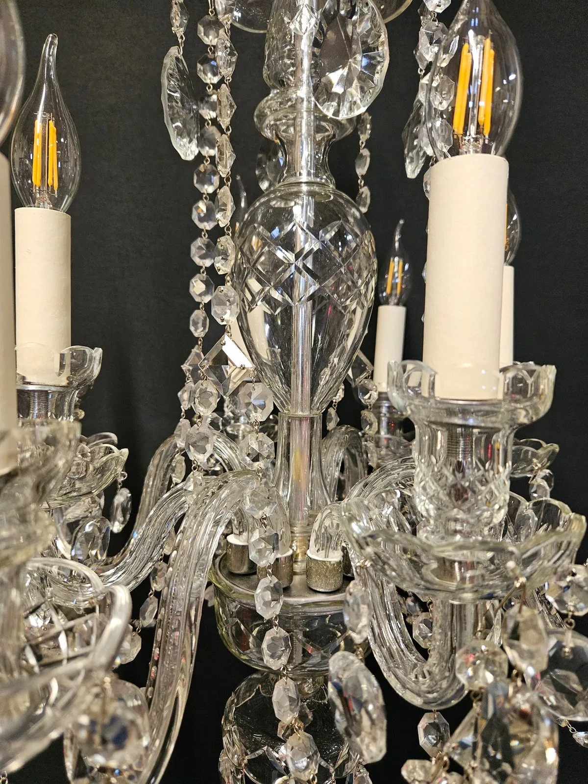 8-Arm Czech Chandelier, c. 1930 – view 4