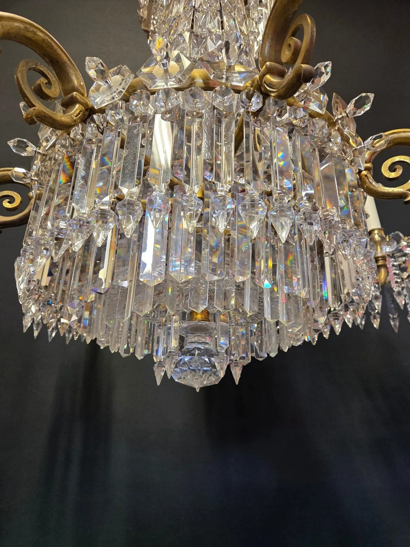 7-Arm Early-Victorian Tent & Tier Crystal Chandelier, c. 1840 – view 4