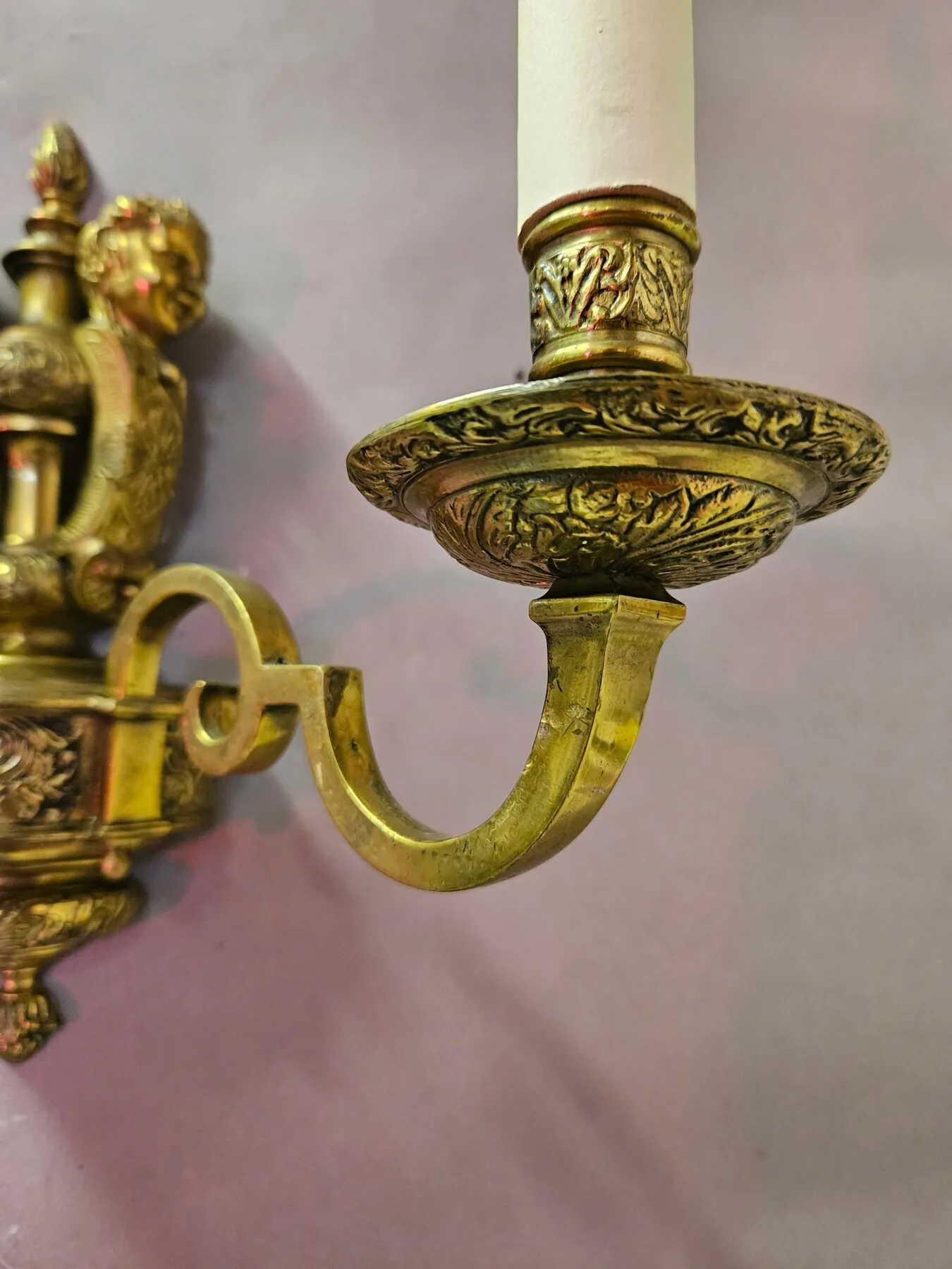 Pair Of 2-Arm Knole-Style Wall Lights, c. 1950 – view 4