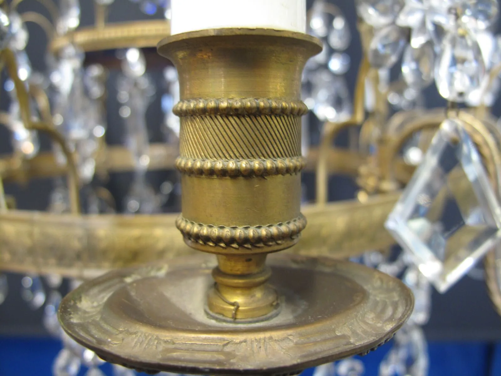 12-Arm Gilt & Crystal Chandelier, c. 1900 – view 4