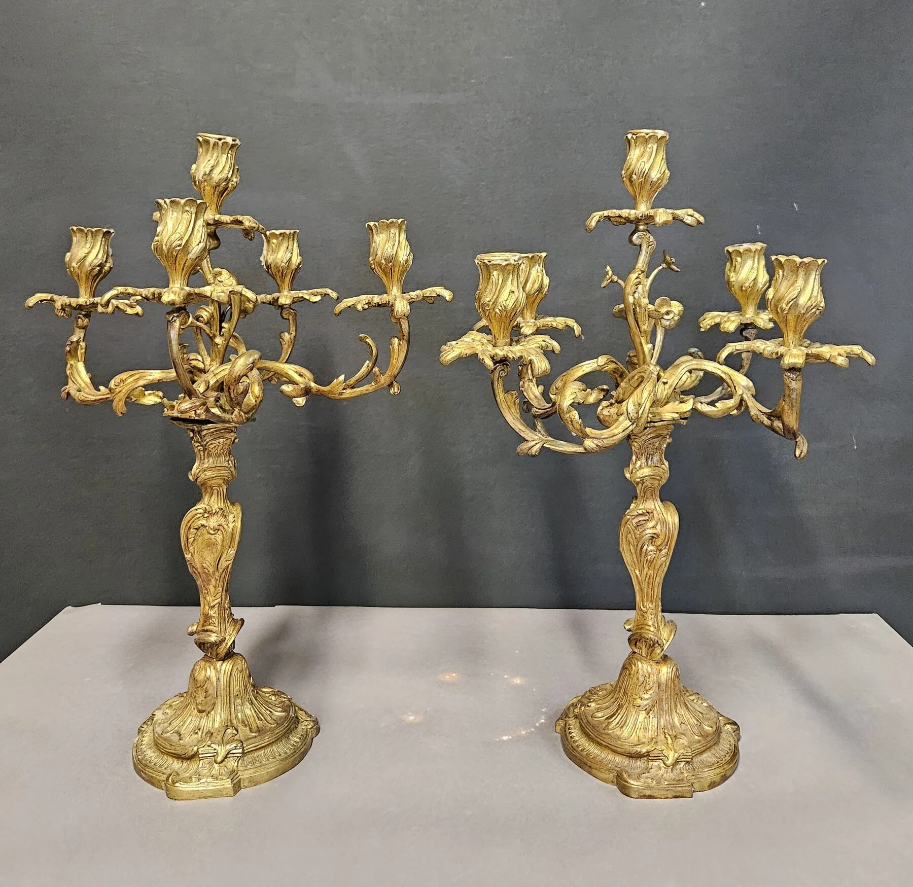 Pair of Rococo Candelabra, c. 1920 – view 4