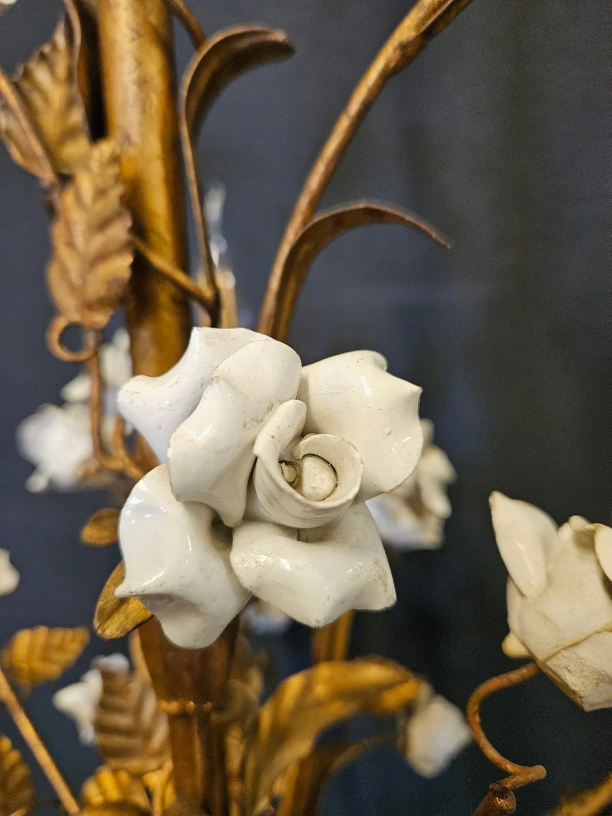 5-Arm Painted Iron Chandelier, c. 1950 – view 4