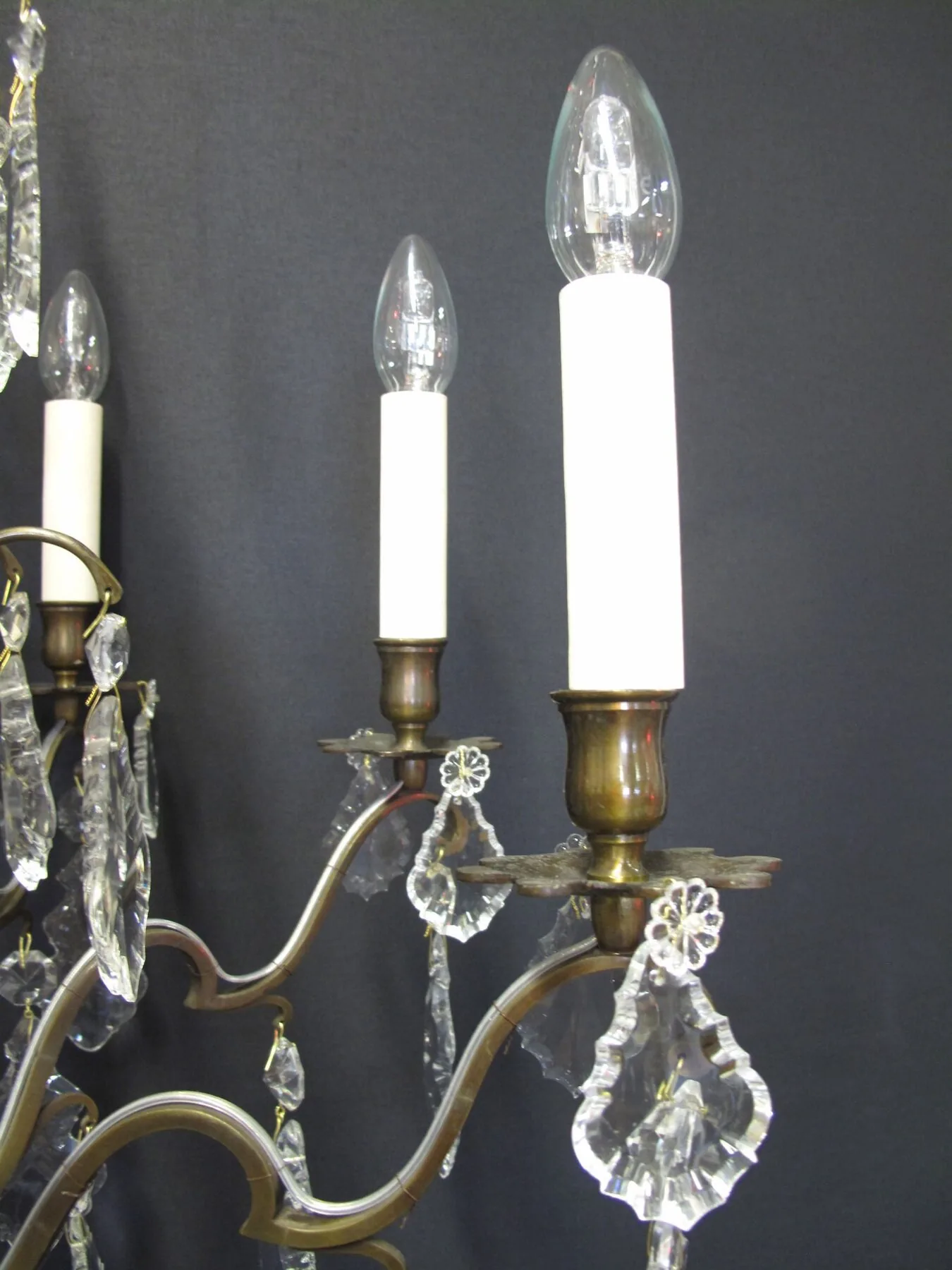 8-Arm Bronzed French Chandelier, c. 1920 – view 4