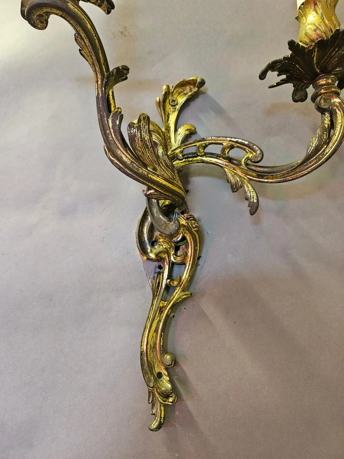 Pair Of 2-Arm Rococo Wall Lights, c. 1950 – view 4