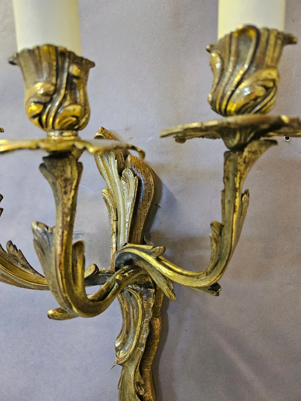 Pair Of 3-Arm Rococo Wall Lights, c. 1930 – view 5