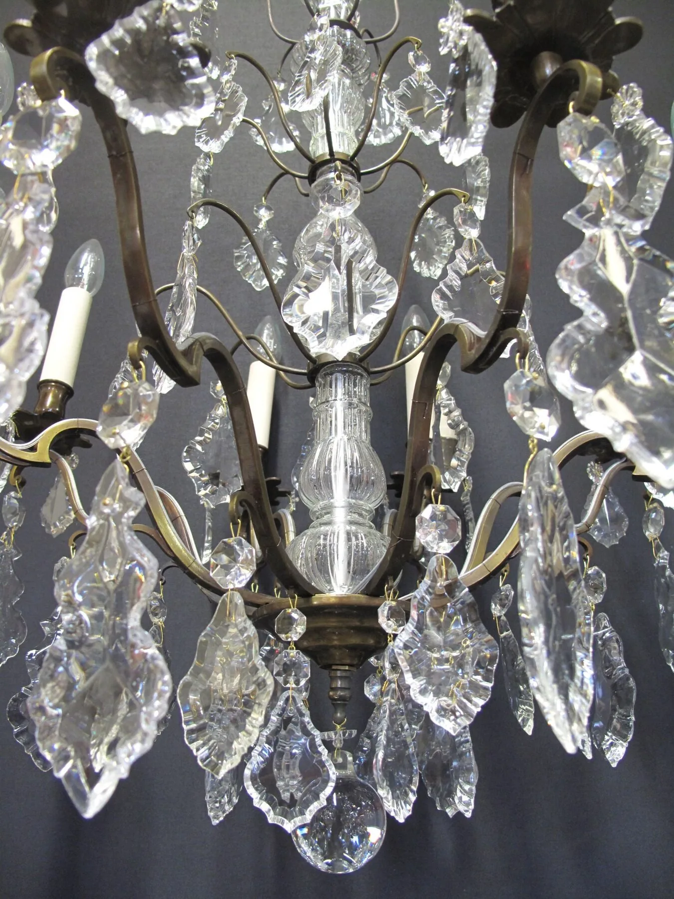 8-Arm Bronzed French Chandelier, c. 1920 – view 5