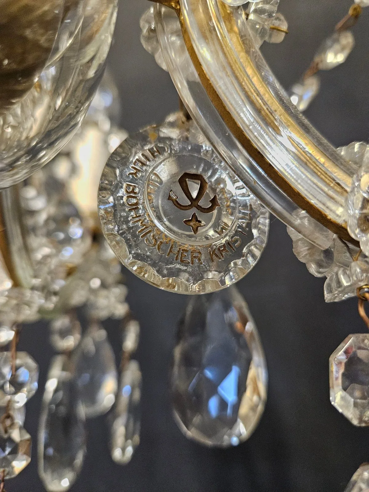 5-Arm Maria Theresa Chandelier, c. 1950 – view 5