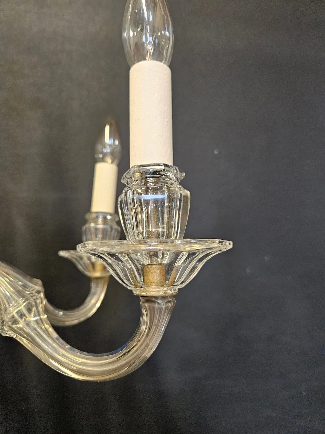 6-Arm Burt, Escaré & Denelle Glass Chandelier, c. 1930 – view 5