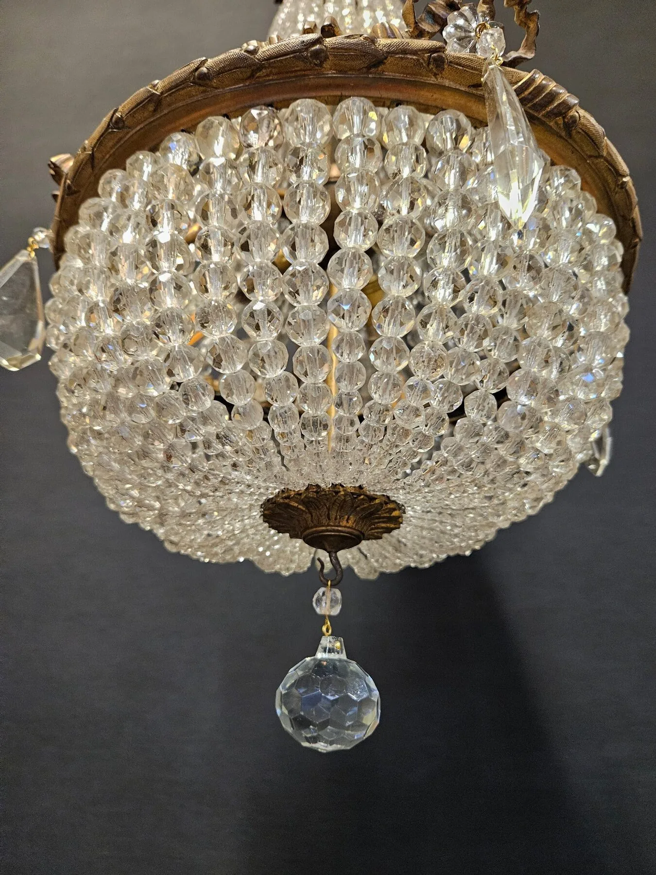 Small Tent & Bag Bead Chandelier, c. 1920 – view 5