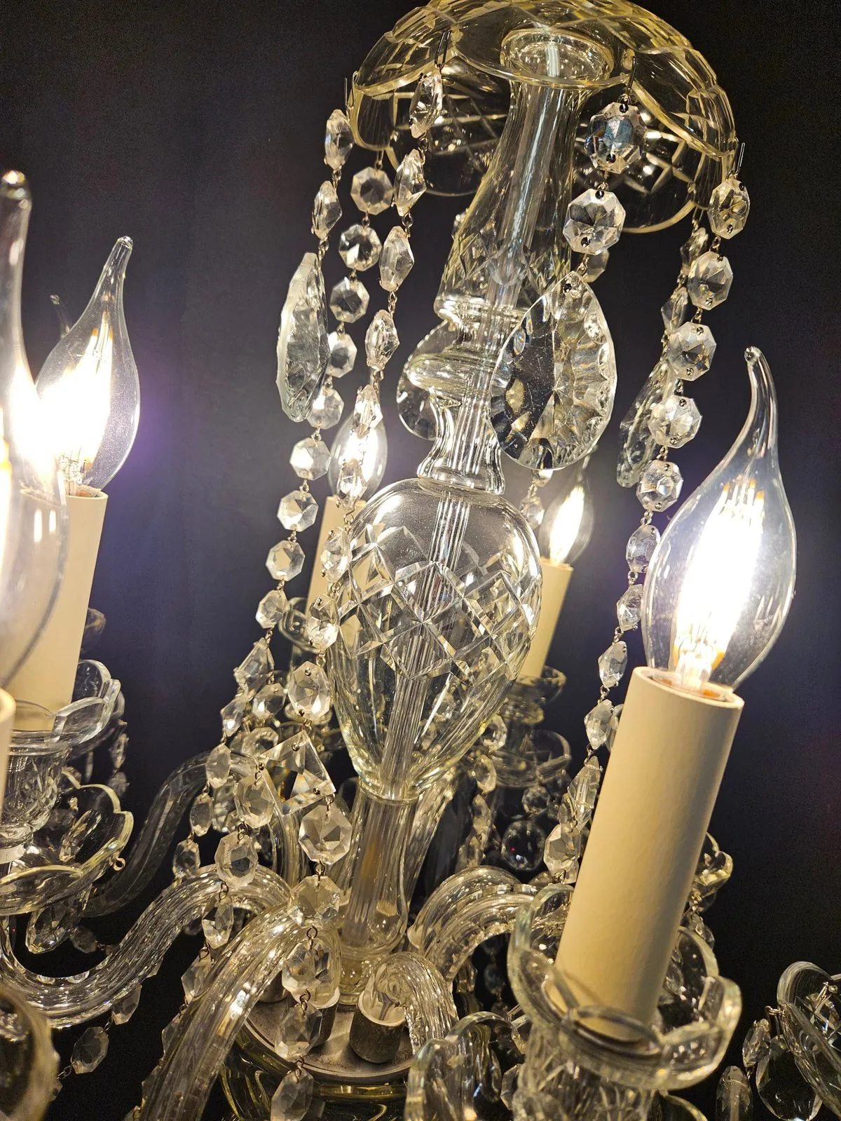8-Arm Czech Chandelier, c. 1930 – view 5