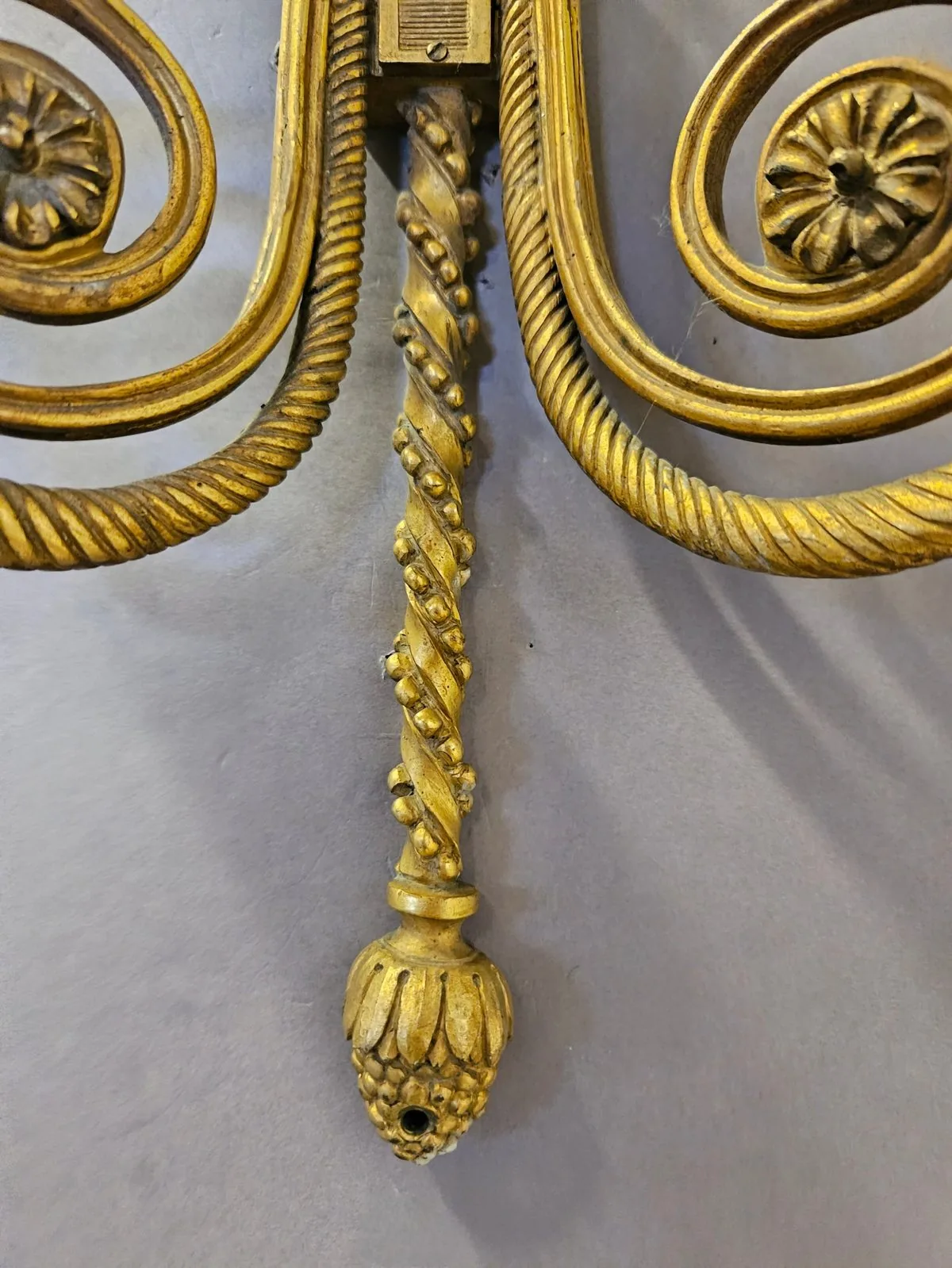 Pair Of 2-Arm Ormolu Wall Lights, c. 1920 – view 5