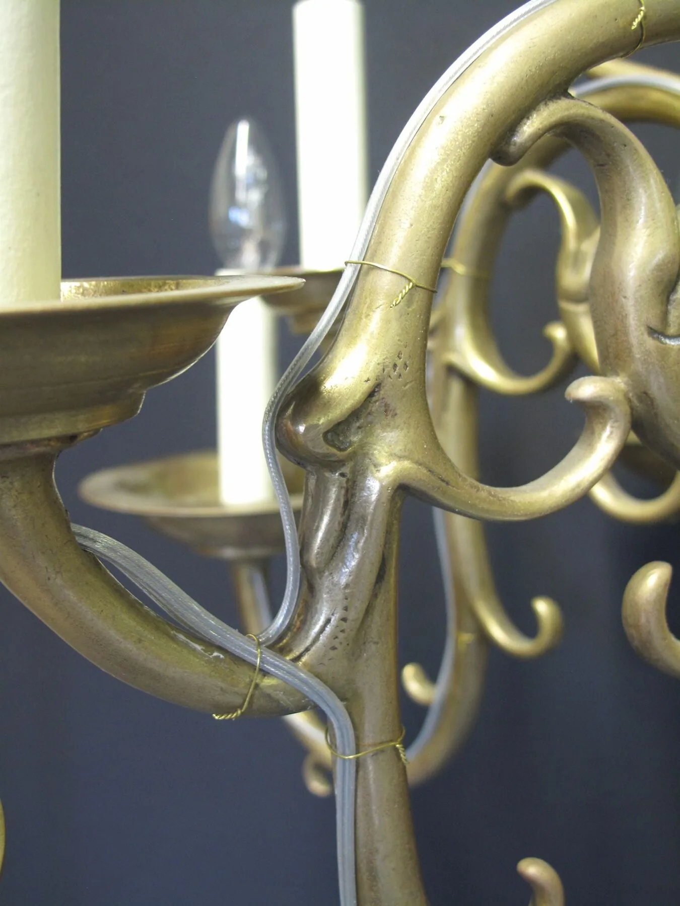 6-Arm & 12-Light Dutch-Style Chandelier, c. 1880 – view 5