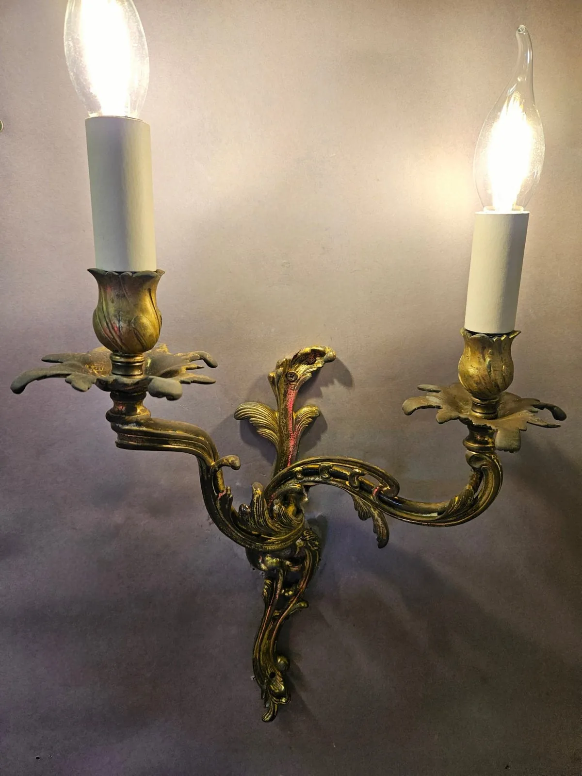 Pair Of 2-Arm Rococo Wall Lights, c. 1950 – view 5