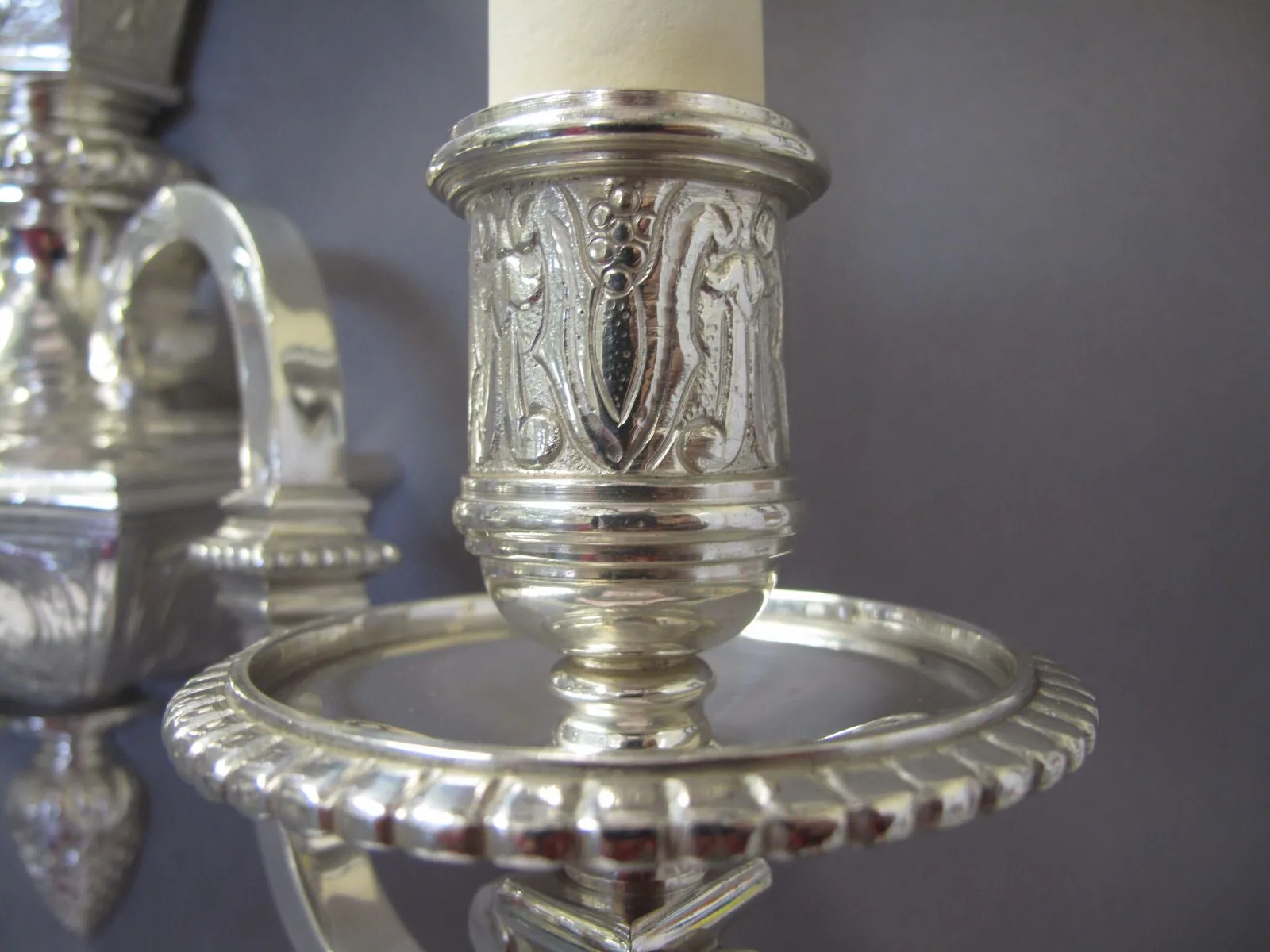 Single Silver Wall Light, c. 1920 – view 5