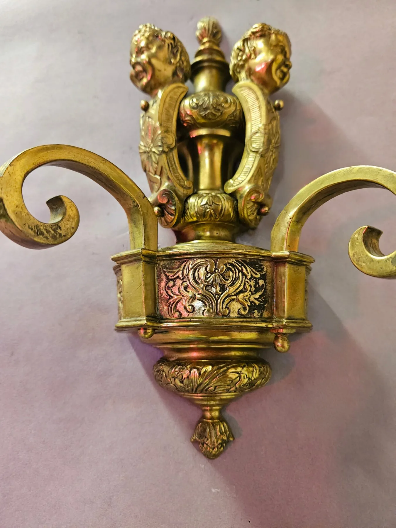 Pair Of 2-Arm Knole-Style Wall Lights, c. 1950 – view 5