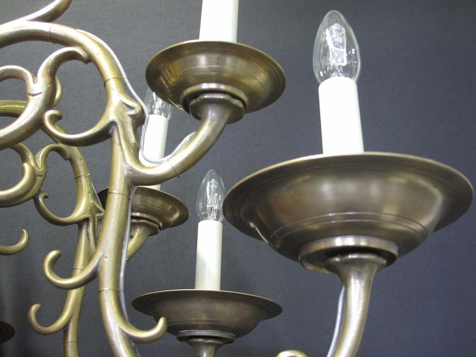 6-Arm & 12-Light Dutch-Style Chandelier, c. 1880 – view 6