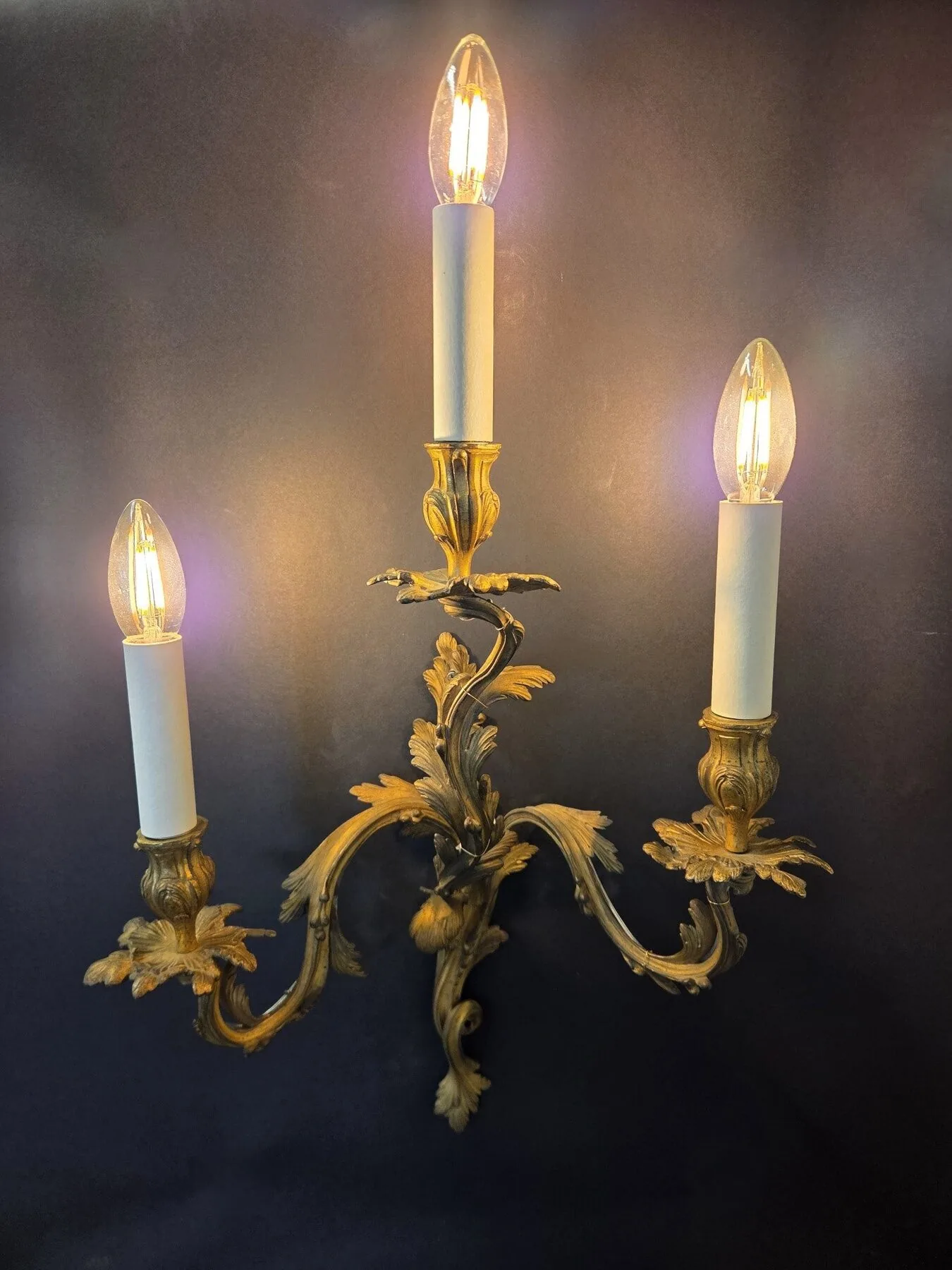 Pair Of 3-Arm Rococo Wall Lights, c. 1930 – view 6