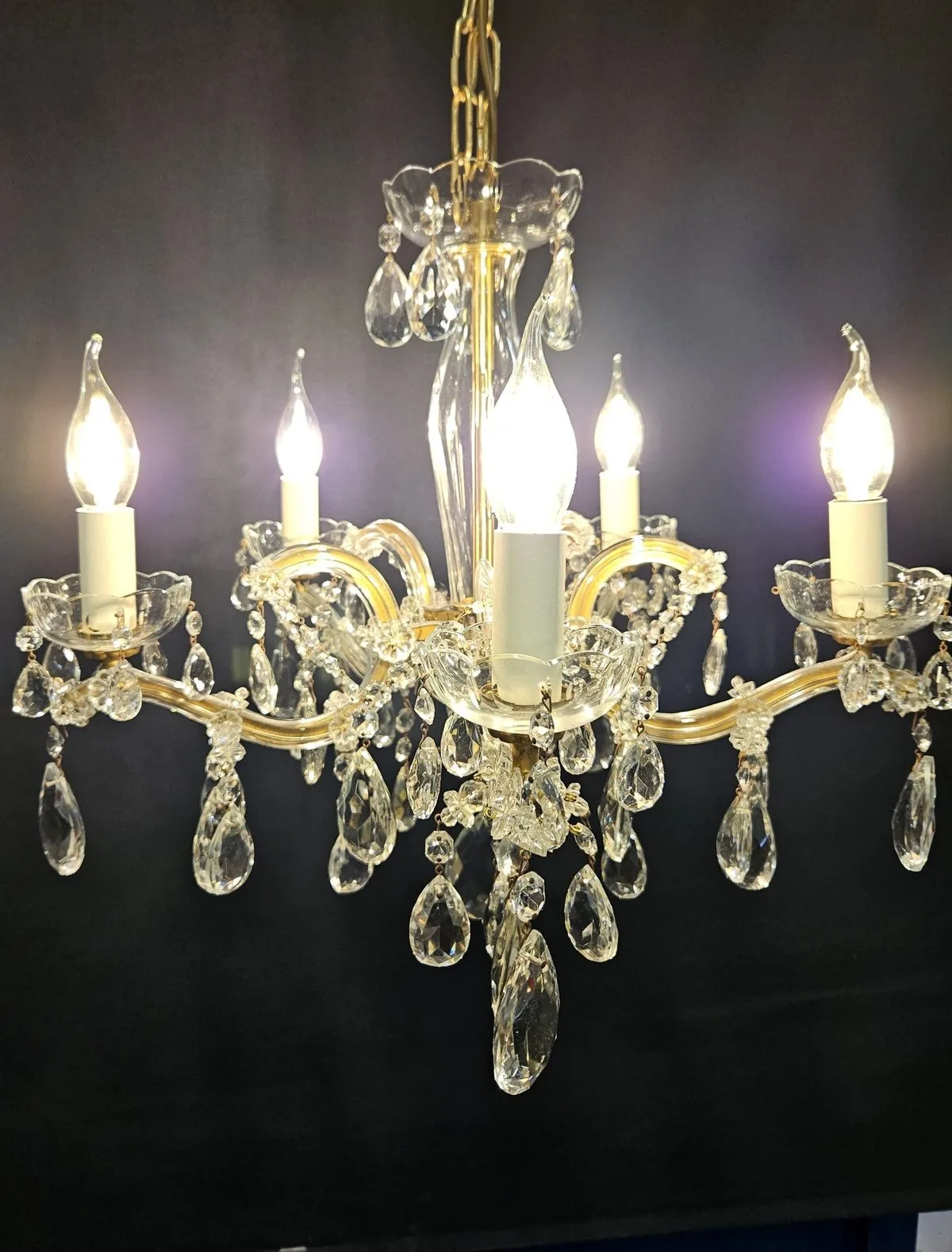 5-Arm Maria Theresa Chandelier, c. 1950 – view 6
