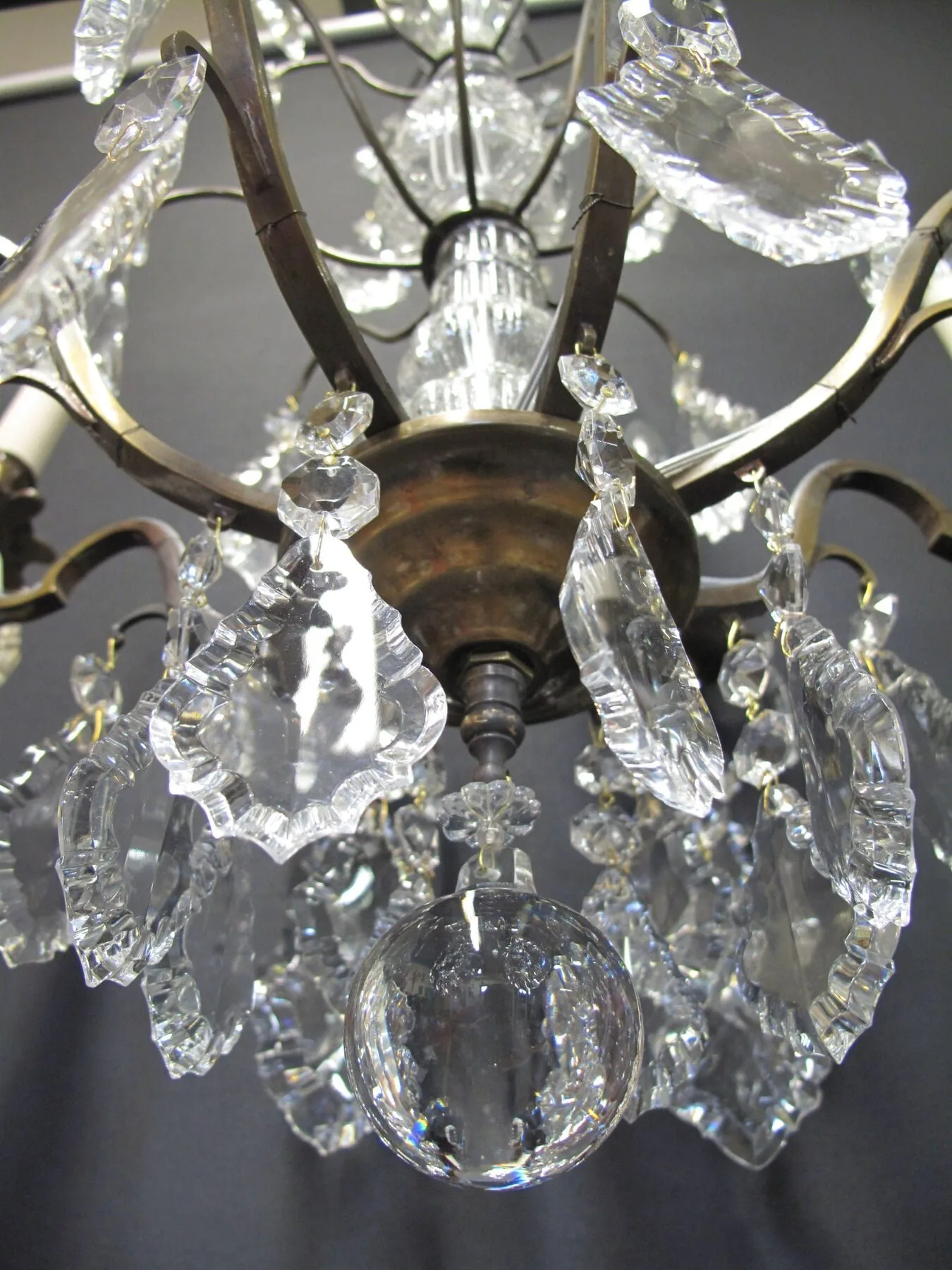 8-Arm Bronzed French Chandelier, c. 1920 – view 6