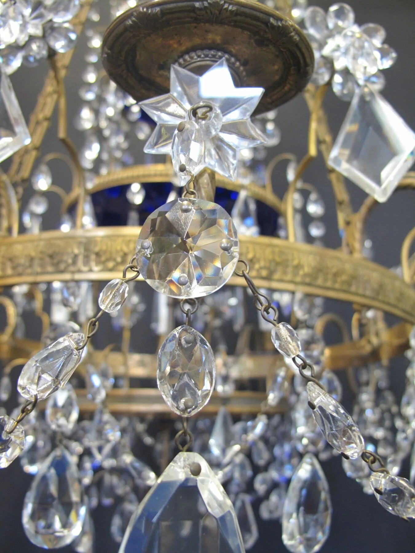 12-Arm Gilt & Crystal Chandelier, c. 1900 – view 6
