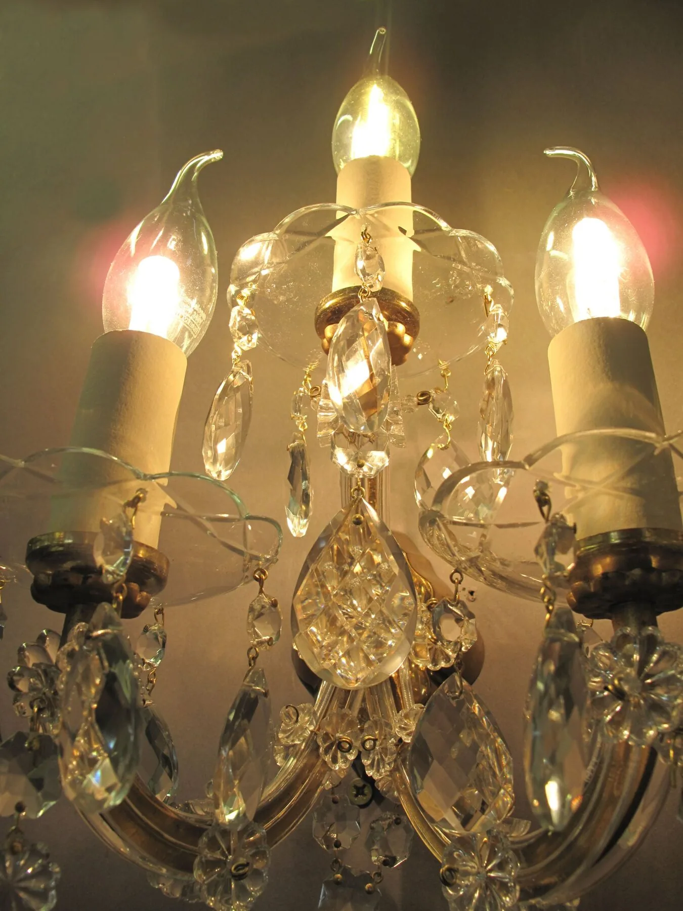 Single 3-Arm Maria Theresa Wall Light, c. 1950 – view 6
