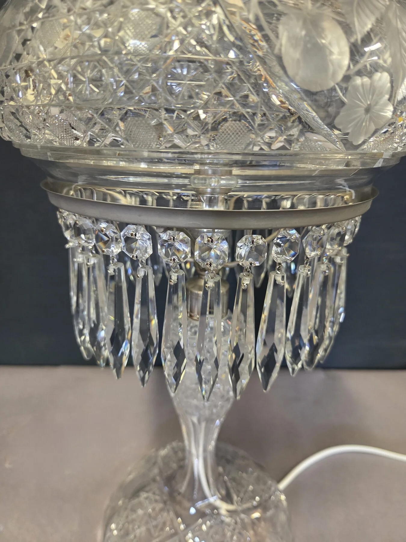 Cut-Glass Edwardian Lamp, c. 1910 – view 6