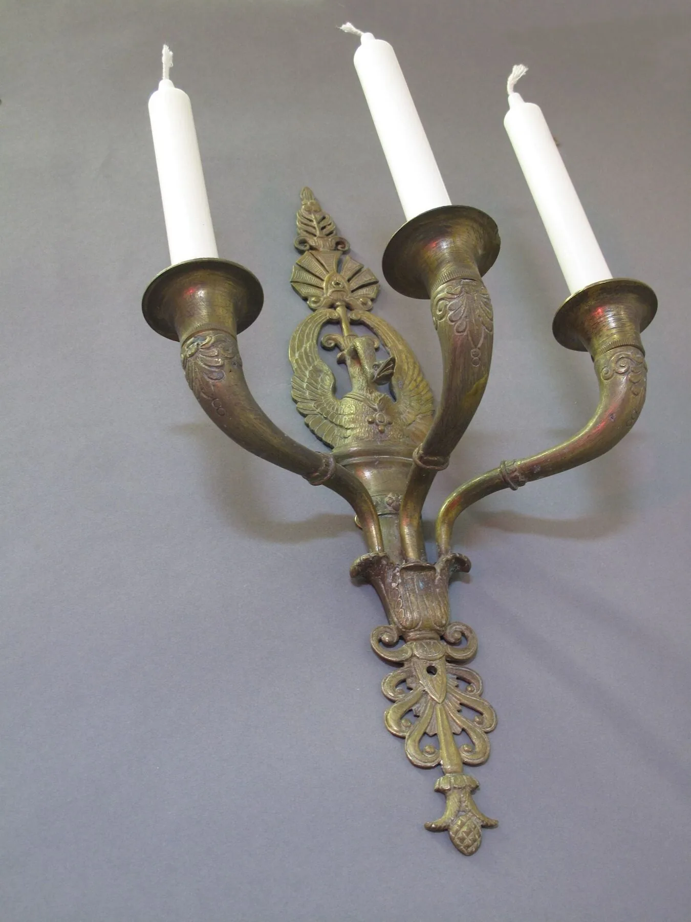 Pair Of 3-Arm Empire-Style Wall Lights, c. 1880 – view 6