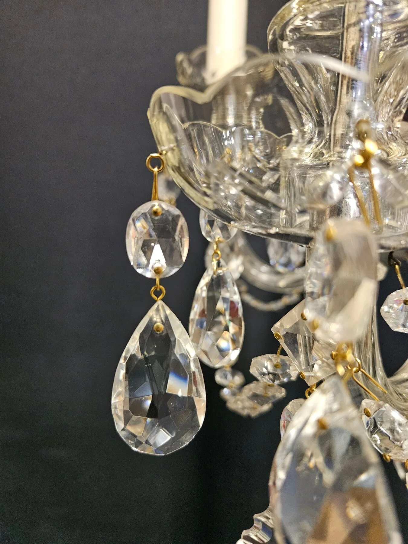 6-Arm Czech Chandelier, c. 1930 – view 6