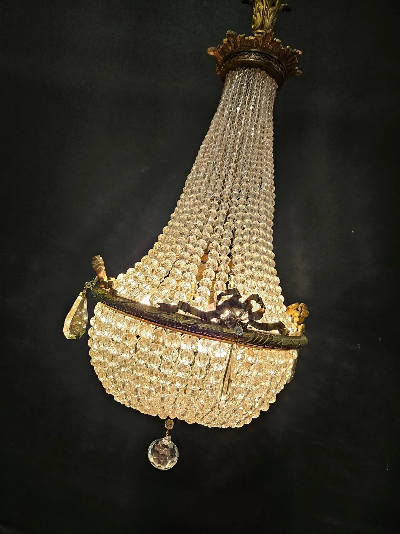 Small Tent & Bag Bead Chandelier, c. 1920 – view 6