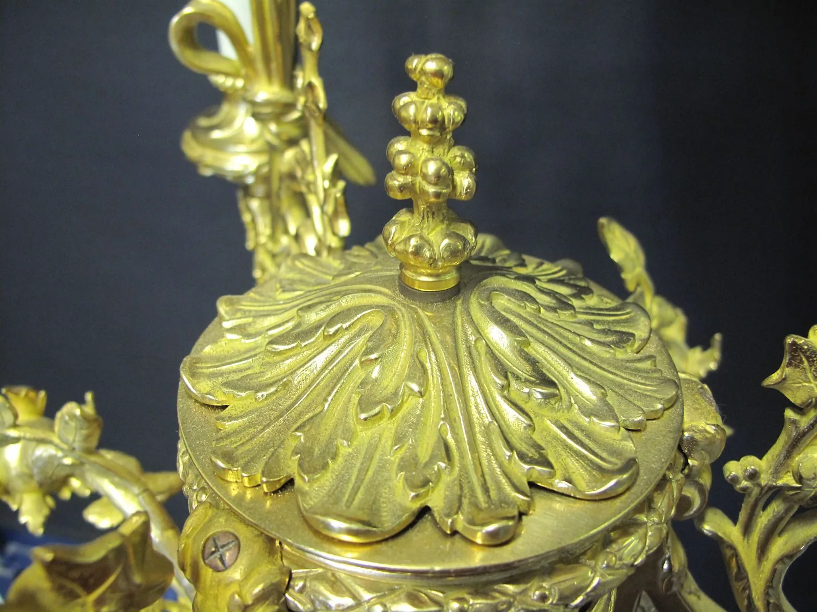 3-Arm Decorative Gilt Chandelier, c. 1900 – view 6