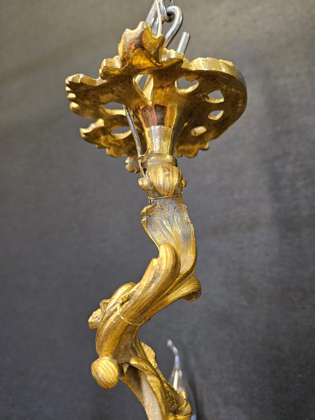 Pair Of 5-Arm Rococo Chandeliers, c. 1880 – view 6