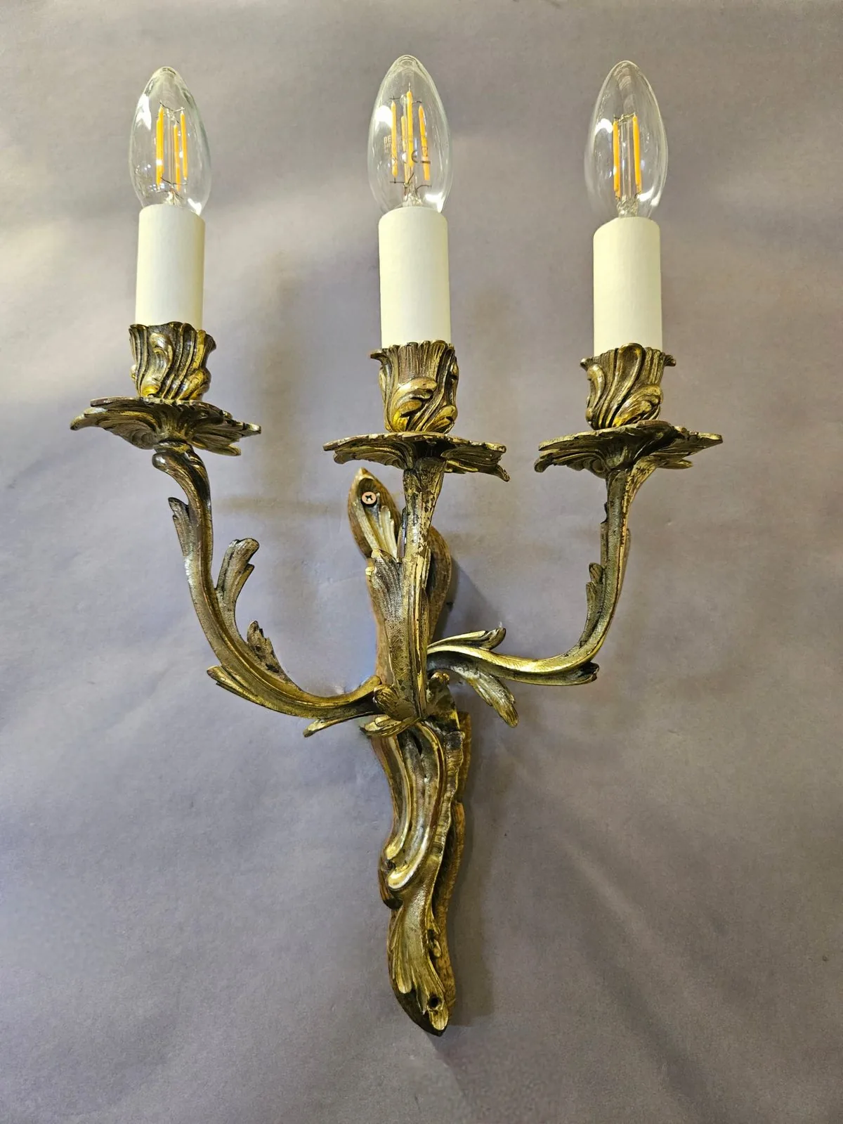 Pair Of 3-Arm Rococo Wall Lights, c. 1930 – view 6
