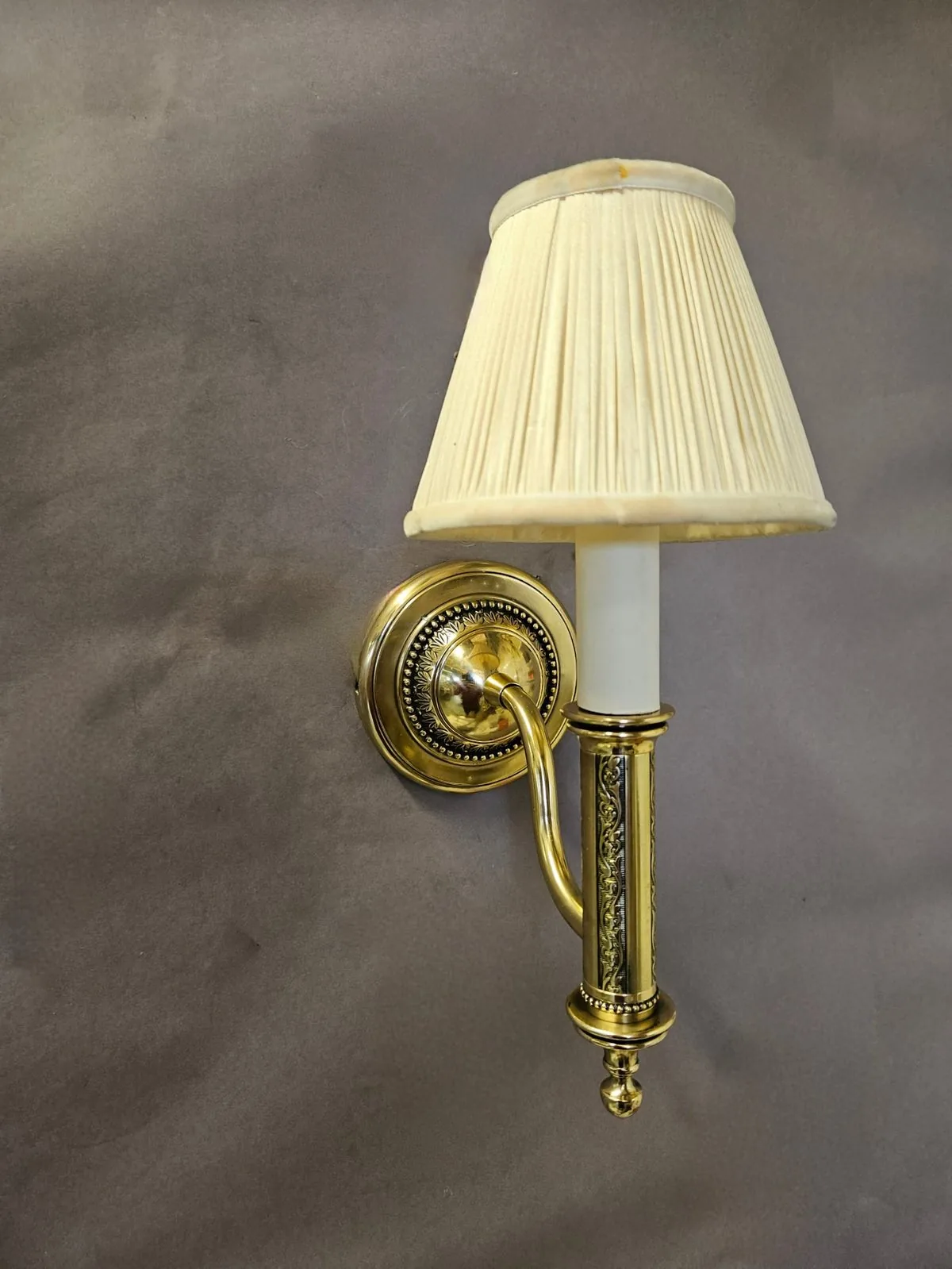 Set Of Six Single-Arm Brass Wall Lights With Shades, 1950 – view 7