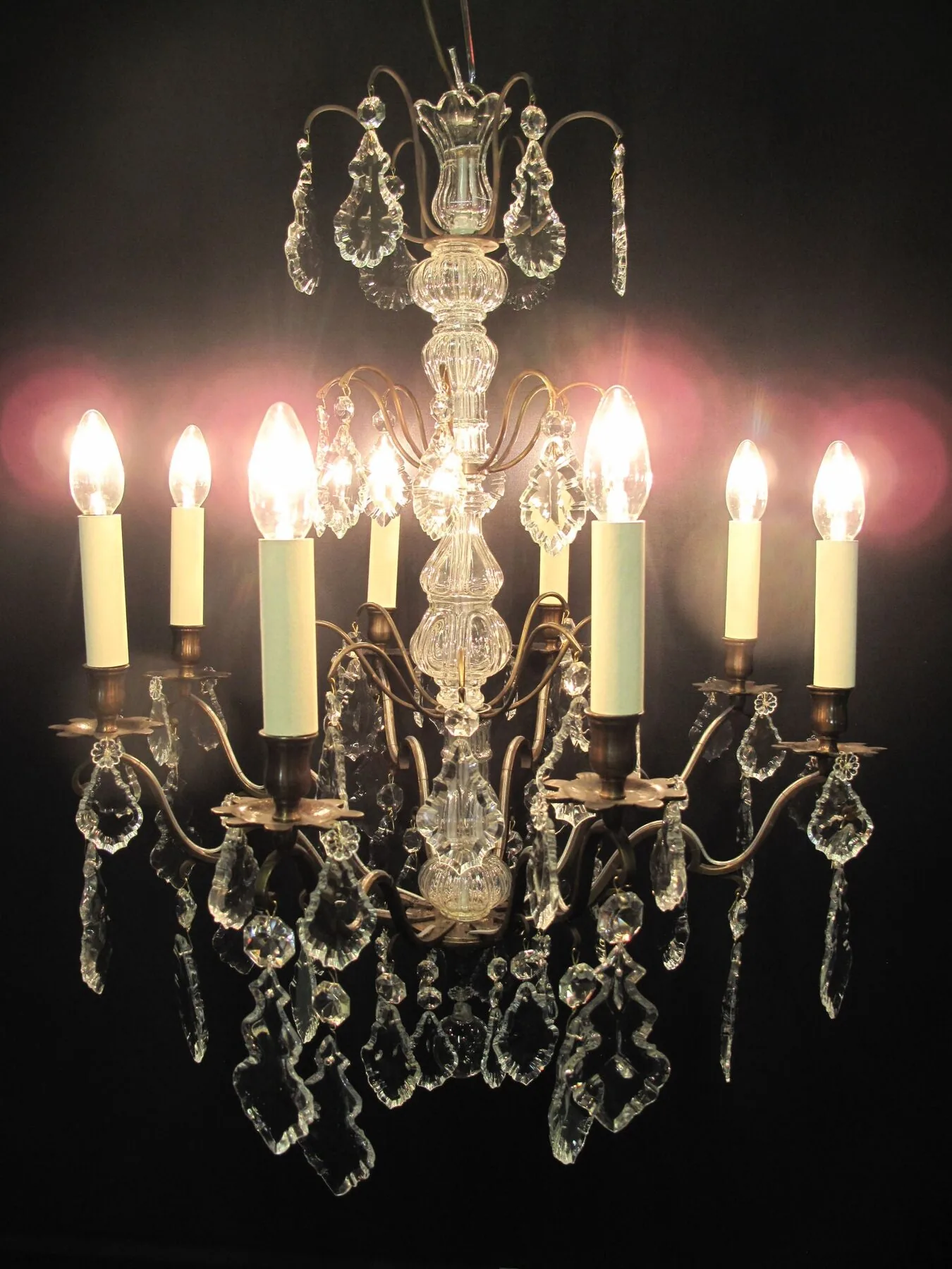 8-Arm Bronzed French Chandelier, c. 1920 – view 7