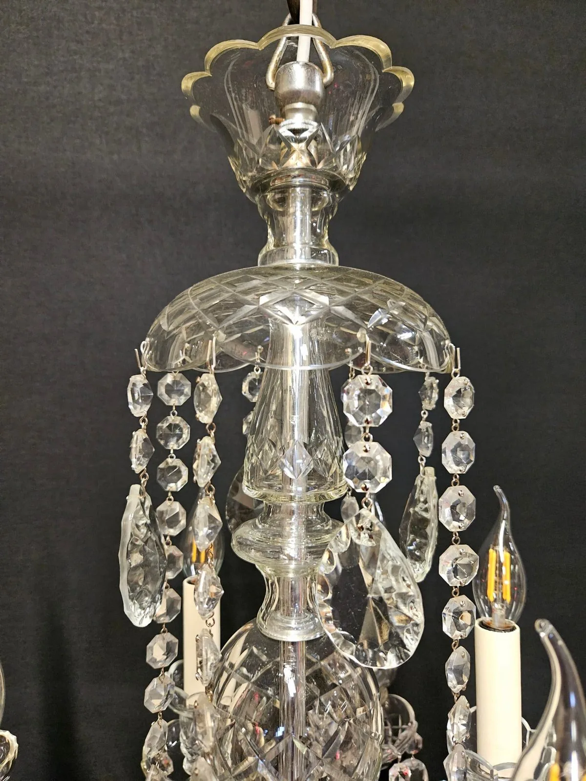 8-Arm Czech Chandelier, c. 1930 – view 7
