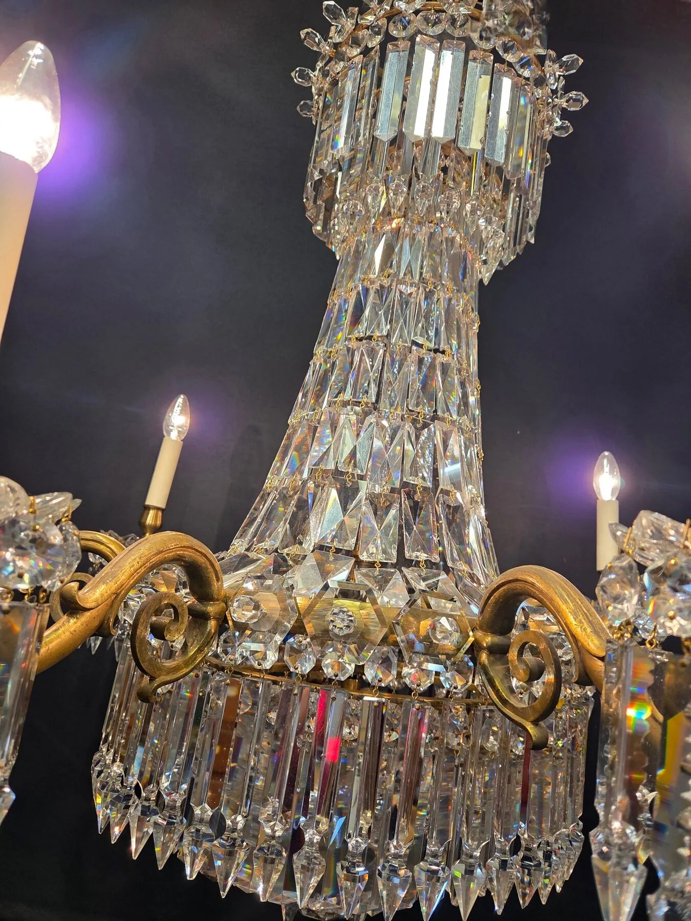 7-Arm Early-Victorian Tent & Tier Crystal Chandelier, c. 1840 – view 7